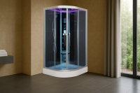 Platinum DZ905L Corner Steam Shower-Blue Glass